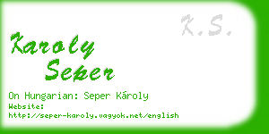karoly seper business card